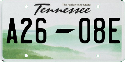 TN license plate A2608E