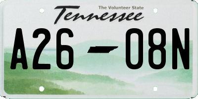 TN license plate A2608N