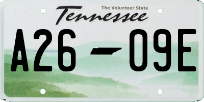 TN license plate A2609E