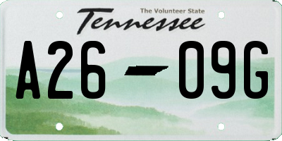 TN license plate A2609G