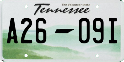 TN license plate A2609I