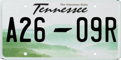 TN license plate A2609R