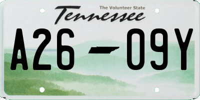 TN license plate A2609Y