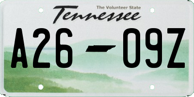 TN license plate A2609Z