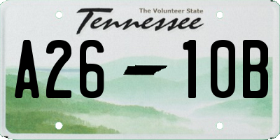 TN license plate A2610B