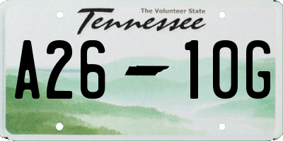 TN license plate A2610G