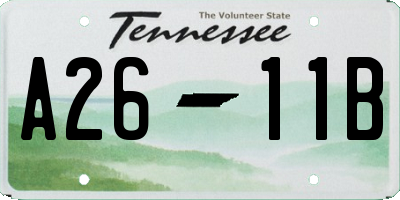 TN license plate A2611B
