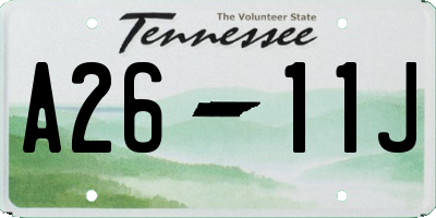 TN license plate A2611J