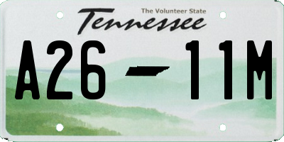 TN license plate A2611M