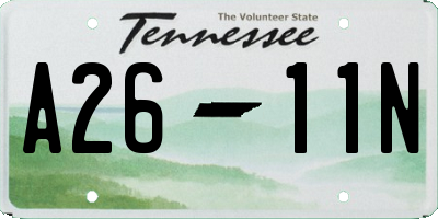 TN license plate A2611N