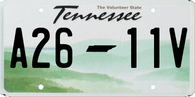TN license plate A2611V