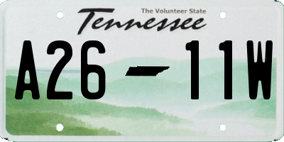 TN license plate A2611W