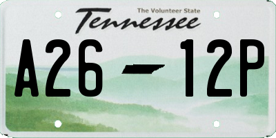 TN license plate A2612P