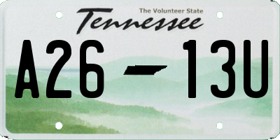TN license plate A2613U