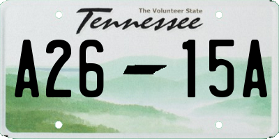 TN license plate A2615A