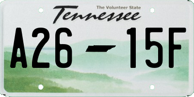 TN license plate A2615F