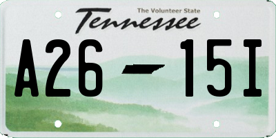 TN license plate A2615I