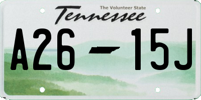 TN license plate A2615J