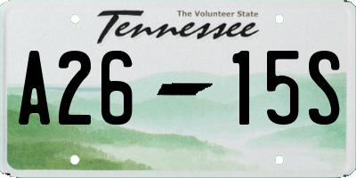 TN license plate A2615S