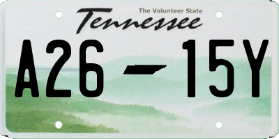 TN license plate A2615Y