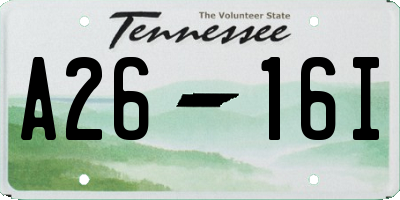 TN license plate A2616I