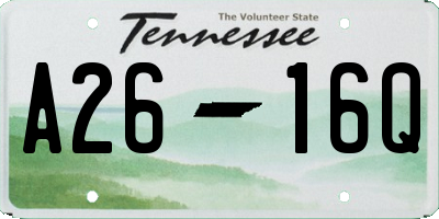 TN license plate A2616Q