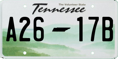 TN license plate A2617B