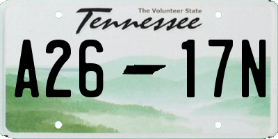TN license plate A2617N
