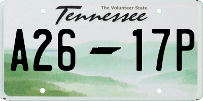 TN license plate A2617P