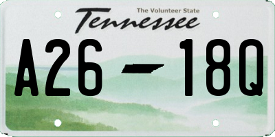 TN license plate A2618Q