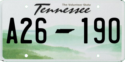 TN license plate A2619O