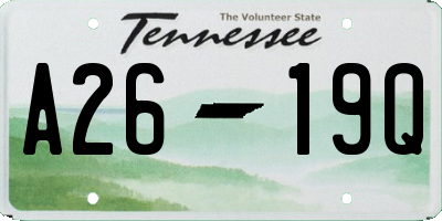 TN license plate A2619Q