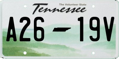 TN license plate A2619V