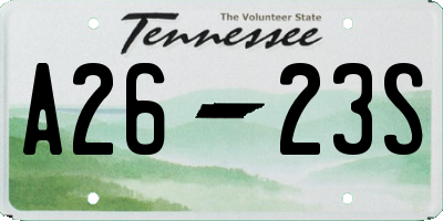 TN license plate A2623S