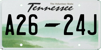 TN license plate A2624J