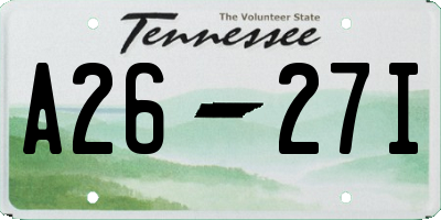 TN license plate A2627I