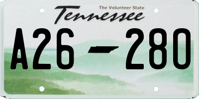TN license plate A2628O