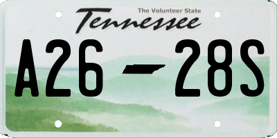 TN license plate A2628S