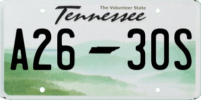TN license plate A2630S
