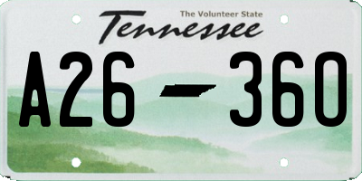 TN license plate A2636O