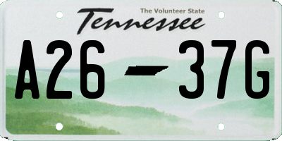 TN license plate A2637G
