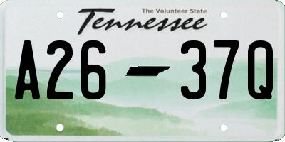 TN license plate A2637Q