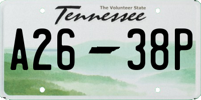 TN license plate A2638P