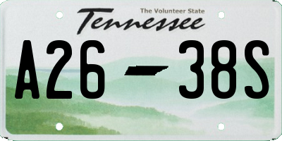 TN license plate A2638S