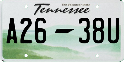 TN license plate A2638U