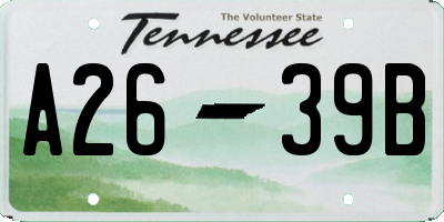 TN license plate A2639B