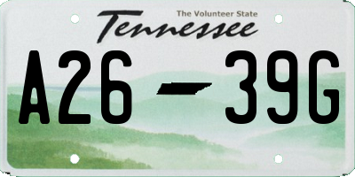 TN license plate A2639G