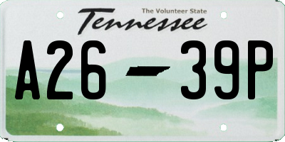 TN license plate A2639P
