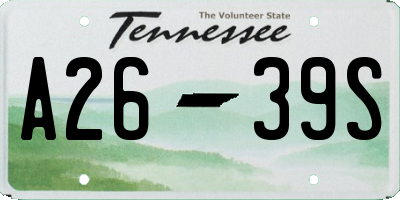 TN license plate A2639S