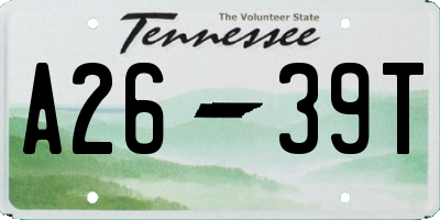 TN license plate A2639T